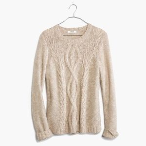 Madewell oatmeal cable knit sweater